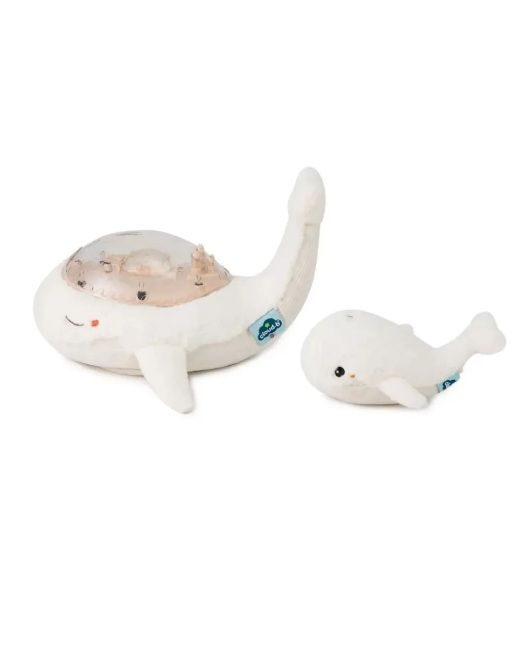 Tranquil whale white family Peluche musicale à projections - Cloud b
