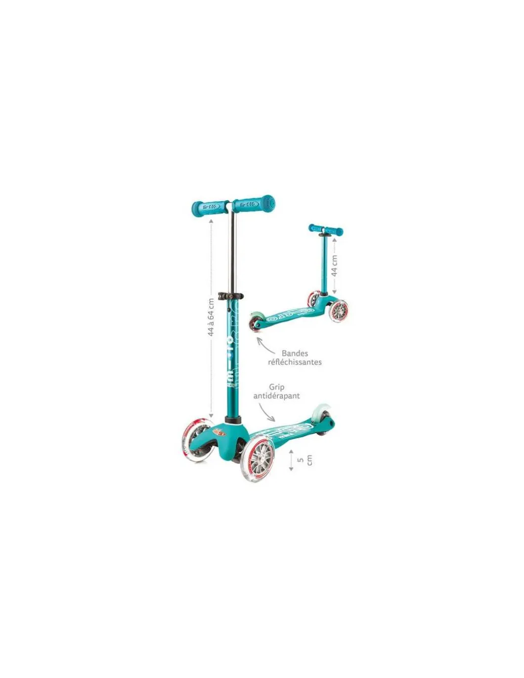 Trottinette Mini Micro Deluxe LED Bleu marine et rouge - Micro Mobility