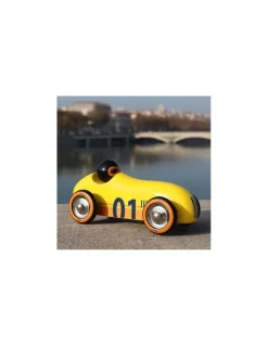 Voiture en bois Old sport Compet’ jaune - Vilac
