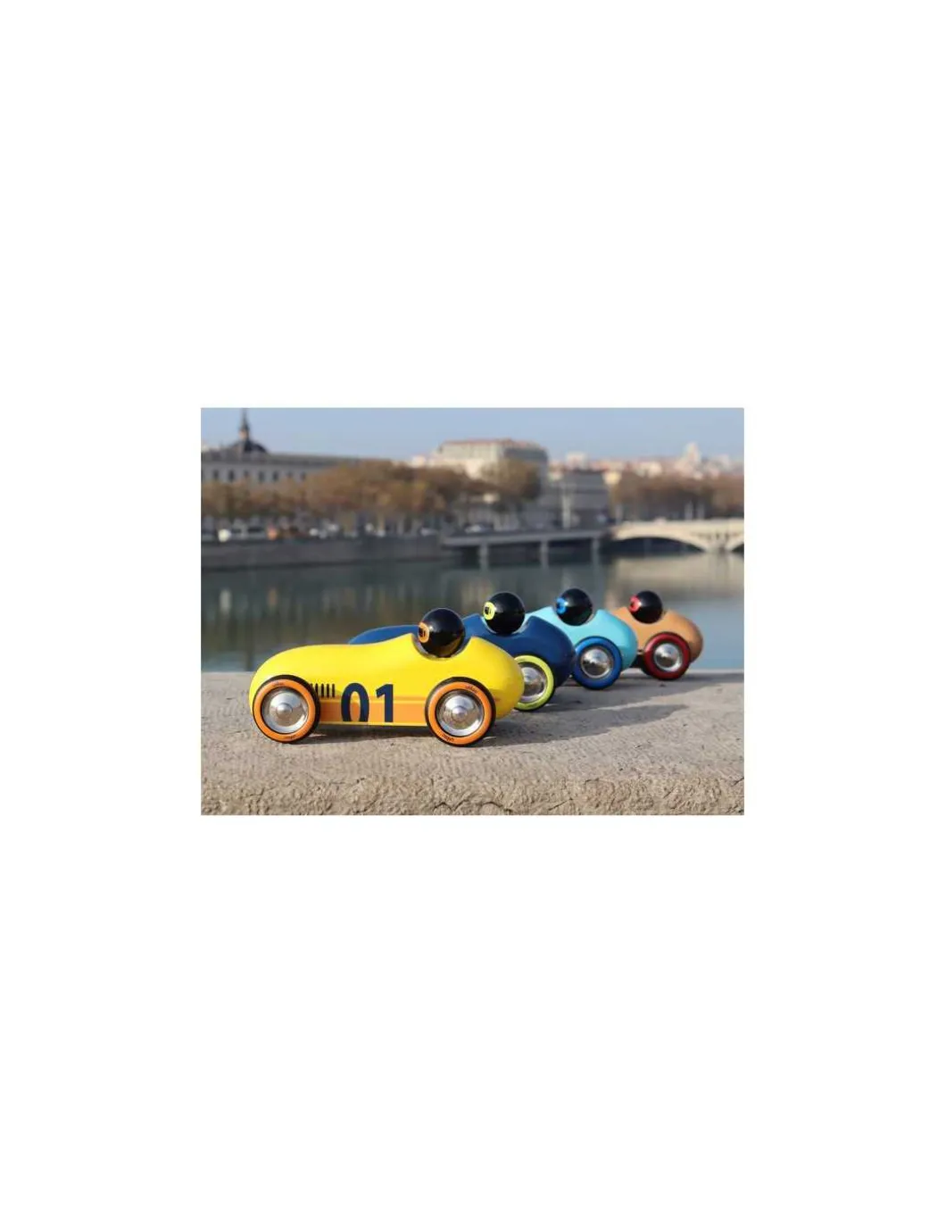 Voiture en bois Old sport Compet’ jaune - Vilac