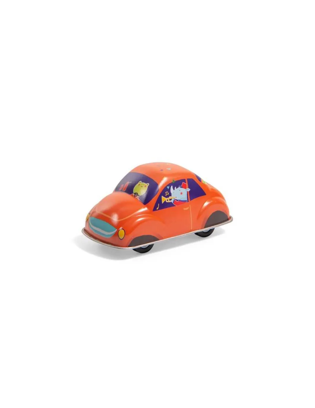 Voiture en métal à friction orange - Moulin Roty